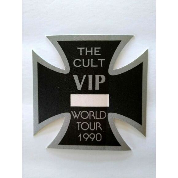The Cult Backstage Pass Original Hard Rock Concert Tour 1990 Diecut German Cross - Picture 3 of 4
